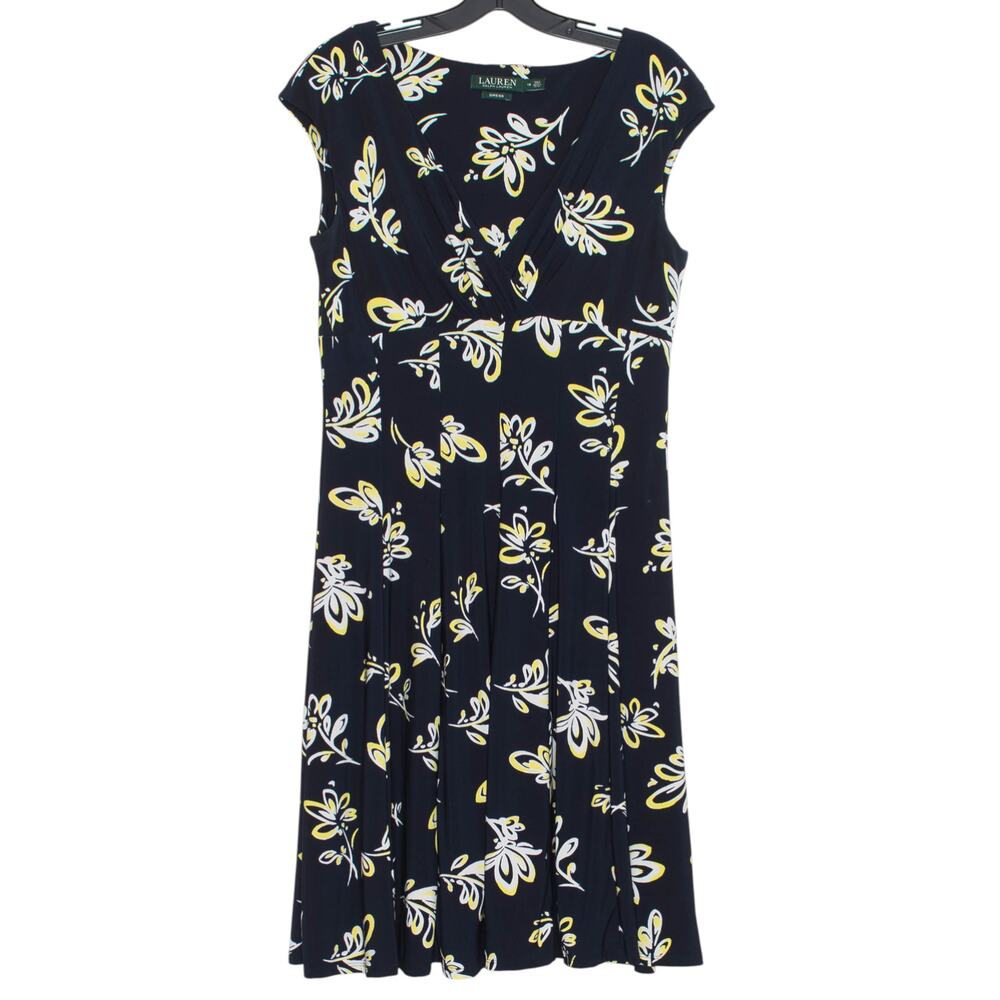 Lauren Ralph Lauren Dress Floral Slinky Cottage Boho Romantic Preppy Classic 12